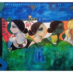 Abrar Ahmed, 36 x 36 Inch, Oil on Canvas, Figurative Painting, AC-AA-585